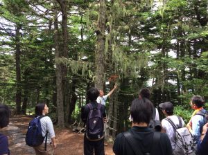 富士山5合目での研修風景